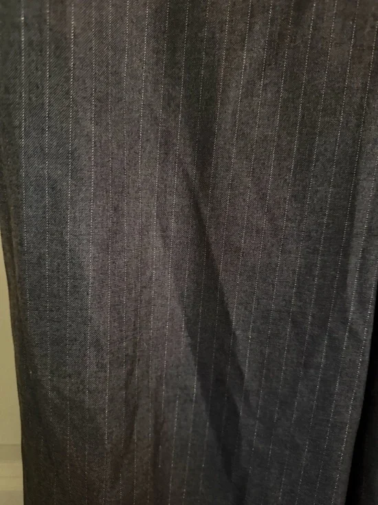 Donna Karan new york Classic Wide-Leg Pinstripe Pants - Dark Gray - Picture 2 of 3